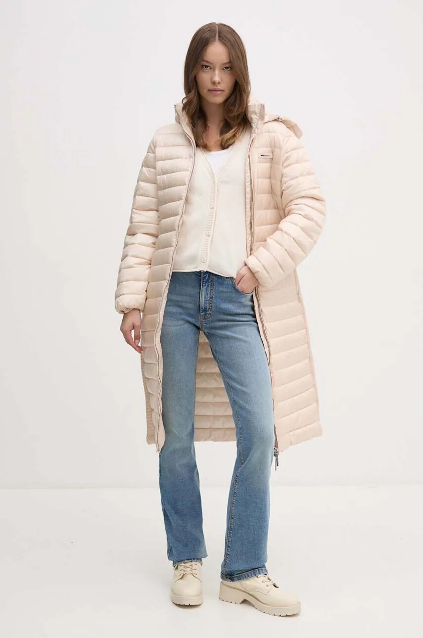 Вовняний кардиган Tommy Hilfiger колір бежевий WW0WW43092