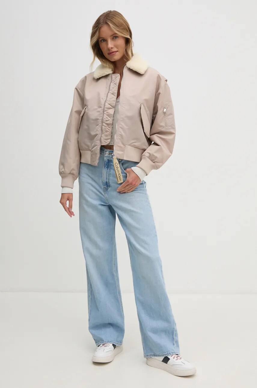 Бавовняний кардиган Calvin Klein Jeans колір бежевий легкий J20J224222