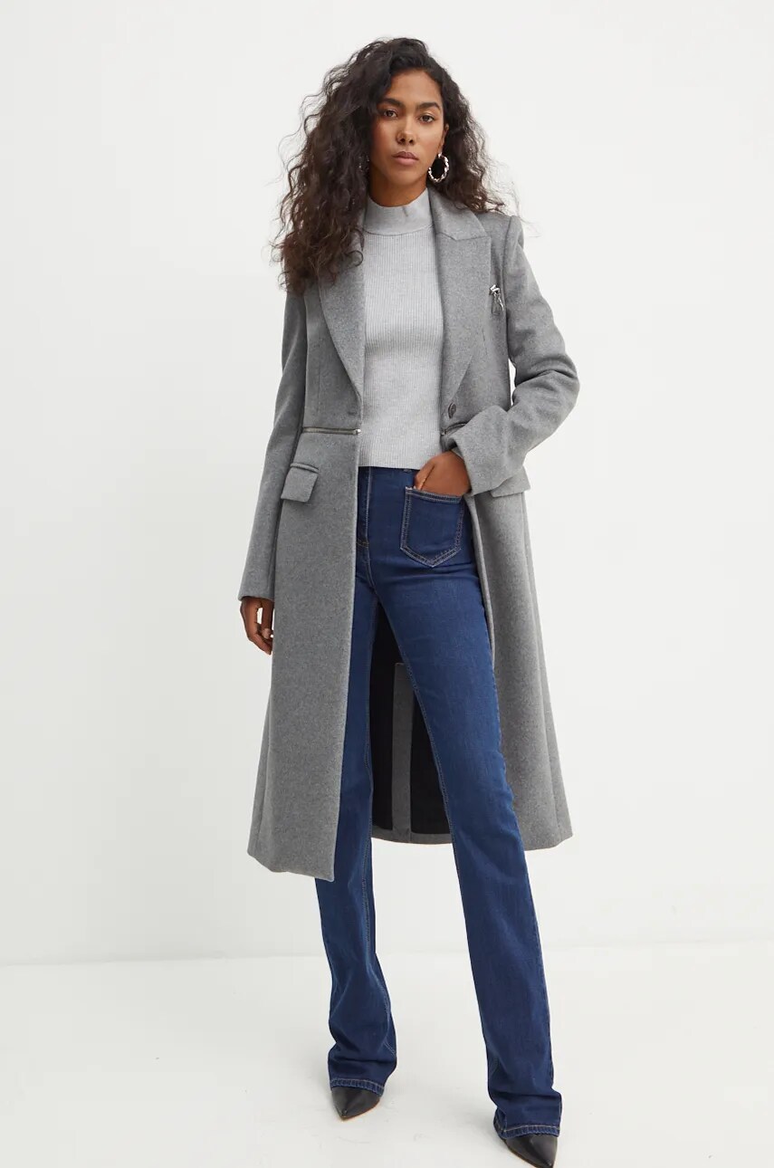 Светр MICHAEL Michael Kors жіночий колір сірий півгольф MF461267BX