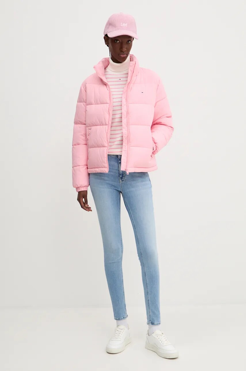 Светр Tommy Jeans жіночий колір бежевий гольф DW0DW19686