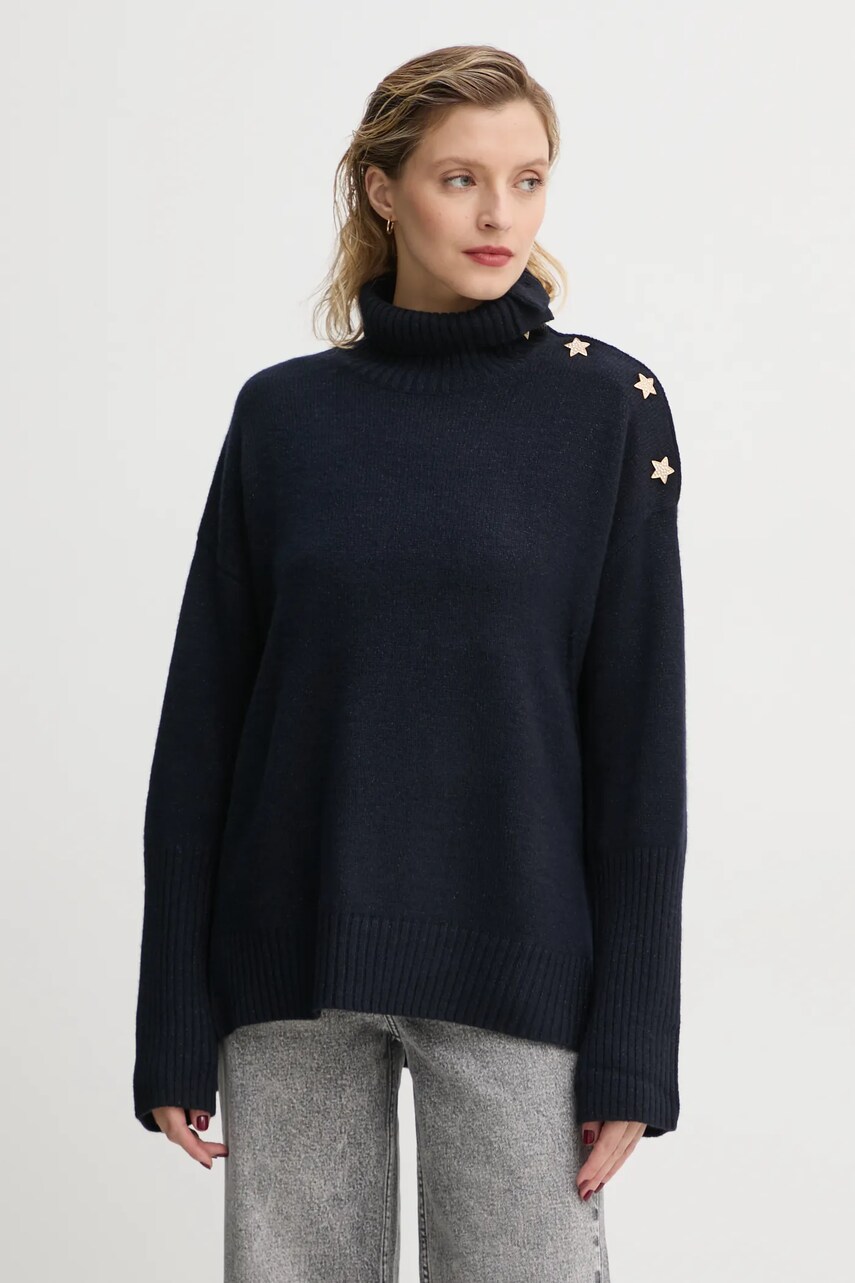 Светр з кашеміру ZADIG&VOLTAIRE колір чорний гольф KWSW00002