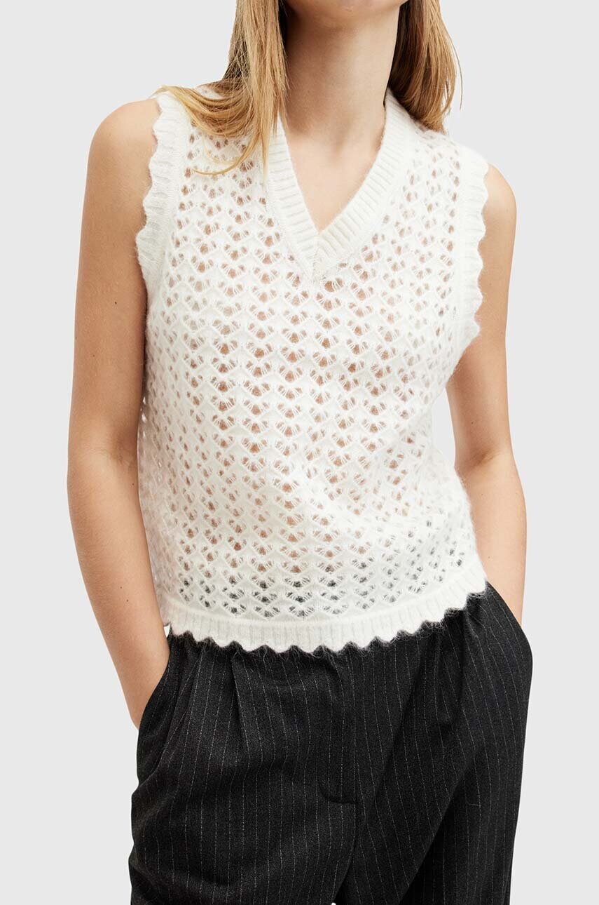 Вовняний жилет AllSaints VIVIAN TANK колір білий легкий W057KB