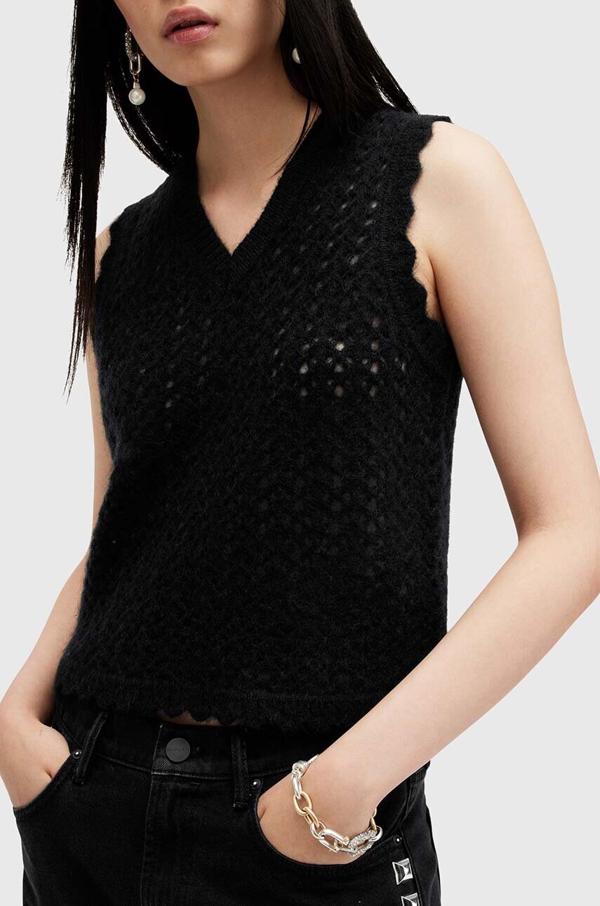Вовняний жилет AllSaints VIVIAN TANK колір чорний легкий W057KB