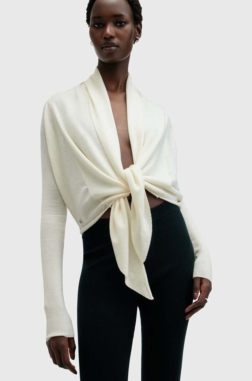 Вовняний кардиган AllSaints WASSON колір білий W119KB