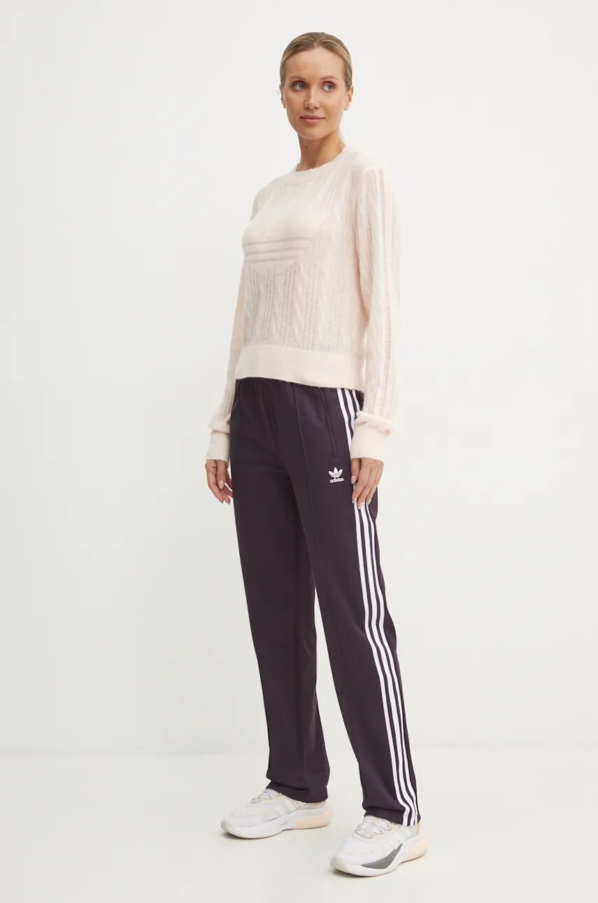 Светр з домішкою вовни adidas Originals жіночий колір рожевий легкий JN3022