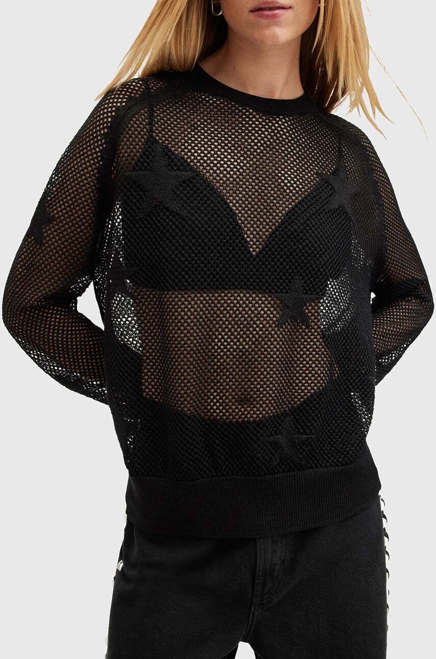Светр AllSaints SERAPH JUMPER жіночий колір чорний легкий W005KB