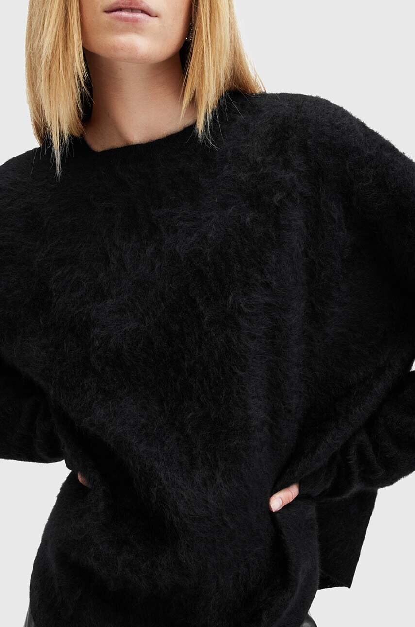 Светр з кашеміру AllSaints REBEL CREW NECK колір чорний  W117KB
