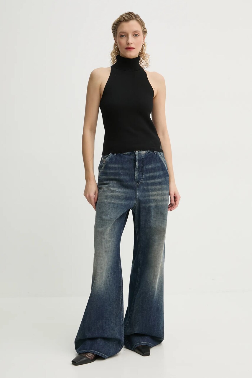 Бавовняна жилетка G-Star Raw колір чорний легкий гольф D26410-D487