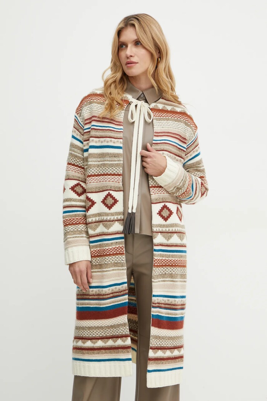 Вовняний кардиган Weekend Max Mara колір бежевий 2425346013600