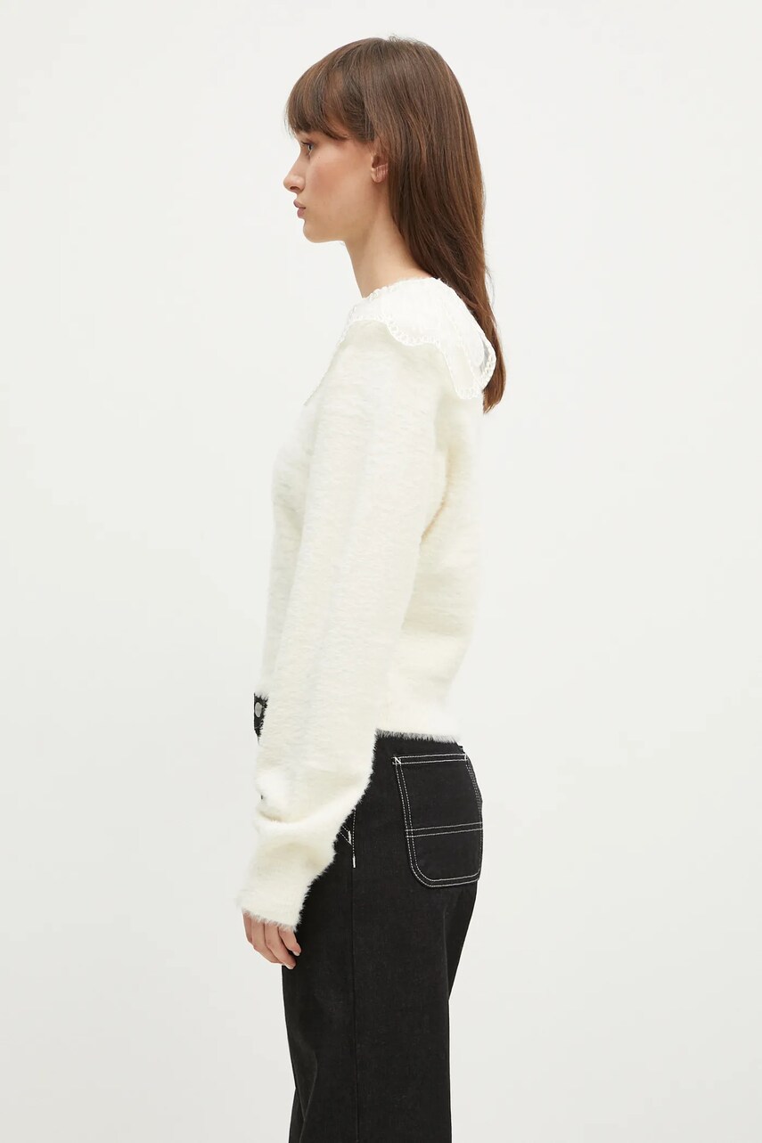 Светр Rotate Lace Collar Knit жіночий колір бежевий  113212269