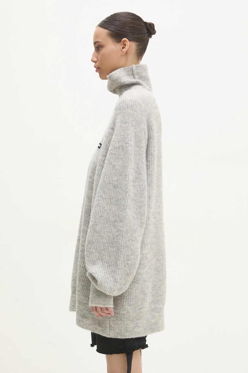 Вовняний светр Rotate Turtleneck жіночий колір сірий гольф 113128039