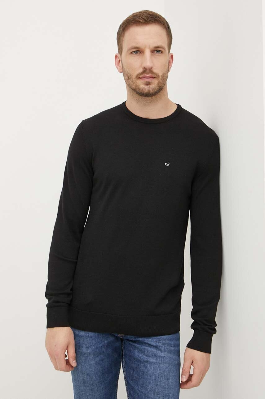 Светр з домішкою шовку Calvin Klein колір чорний легкий K10K113549