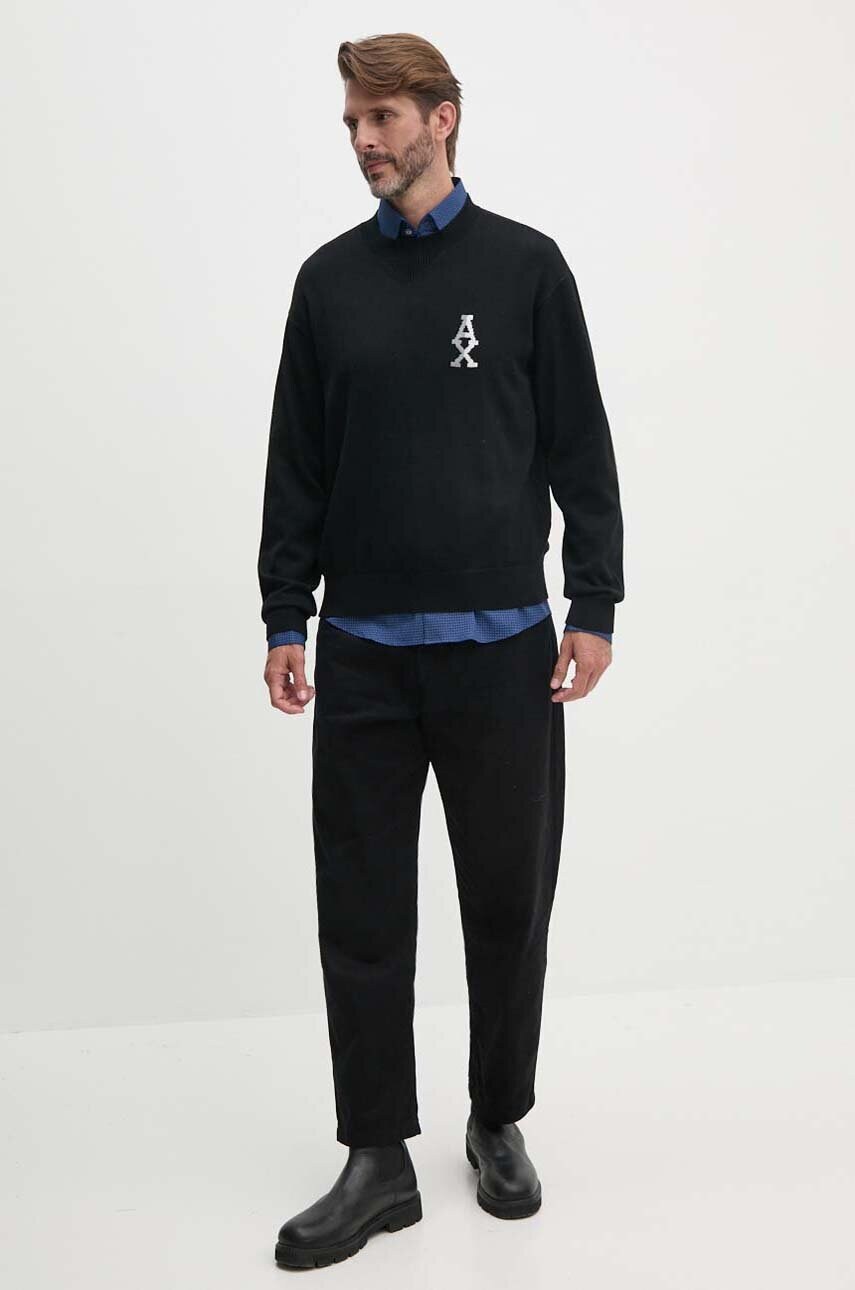 Светр з домішкою вовни Armani Exchange чоловічий колір чорний  6DZM6H ZM5BZ