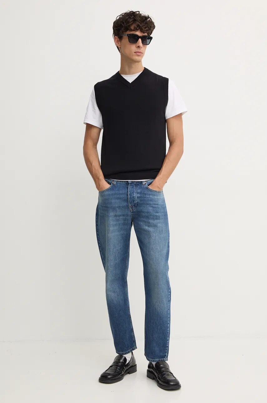 Вовняний жилет United Colors of Benetton колір чорний легкий 1002U400L