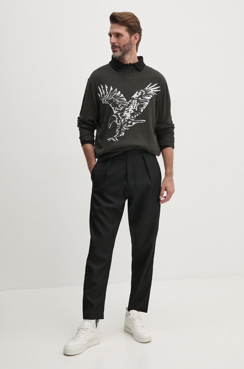 Вовняний светр Armani Exchange чоловічий колір зелений легкий 6DZM1C ZMM9Z