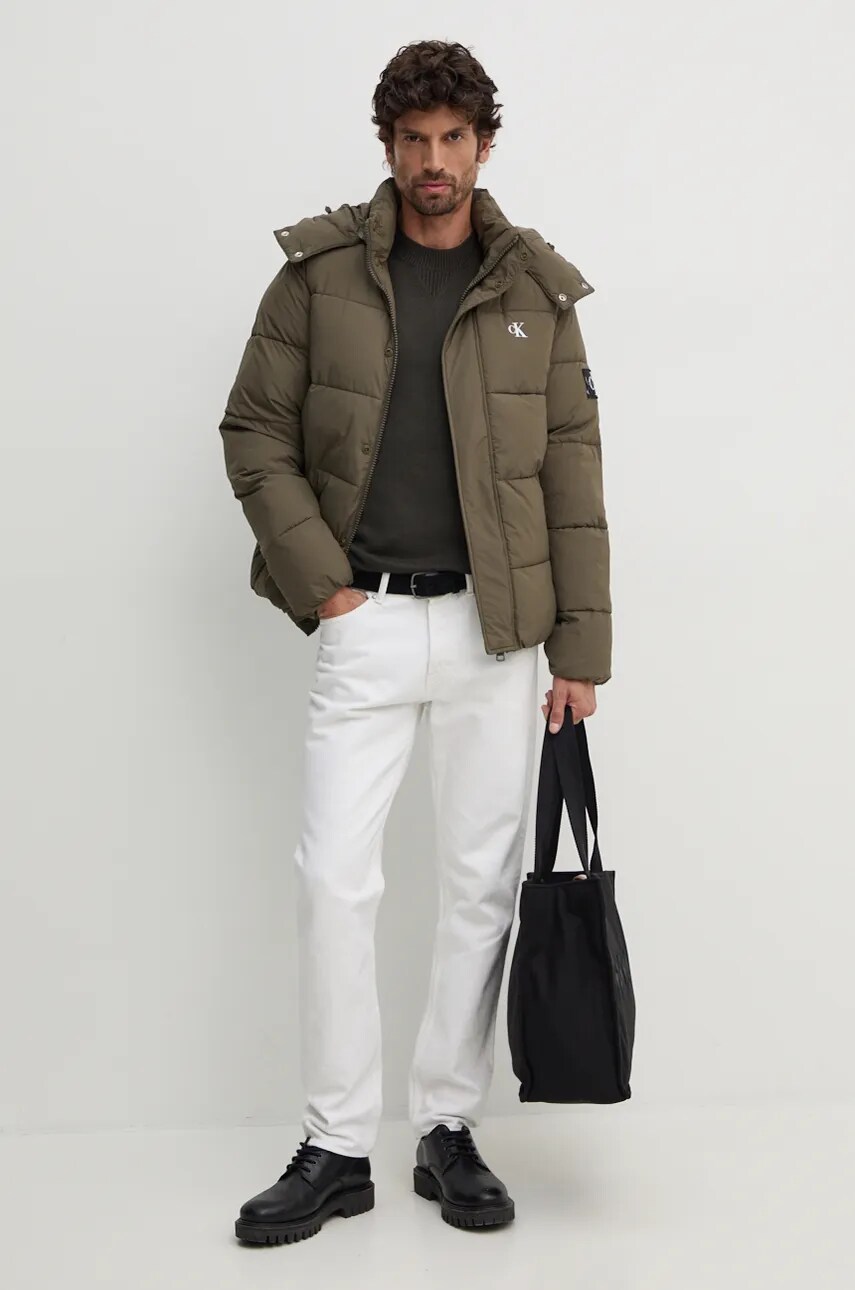Светр з домішкою вовни Armani Exchange чоловічий колір зелений  6DZM1F ZM1LZ
