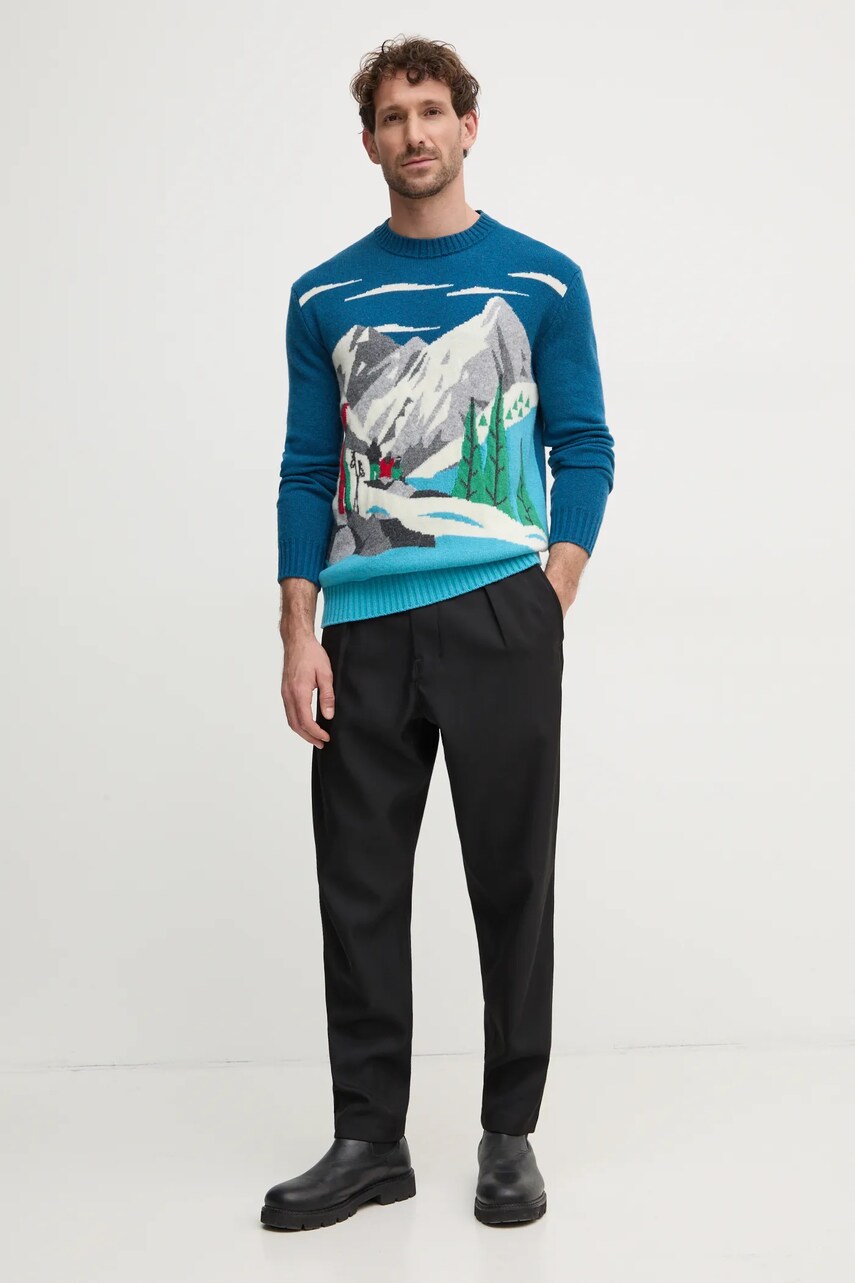 Вовняний светр United Colors of Benetton чоловічий колір бірюзовий  1244K108S