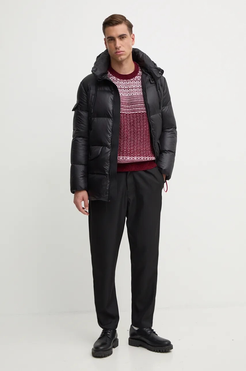 Светр з домішкою вовни Armani Exchange чоловічий колір бордовий легкий XM000028 AF10351