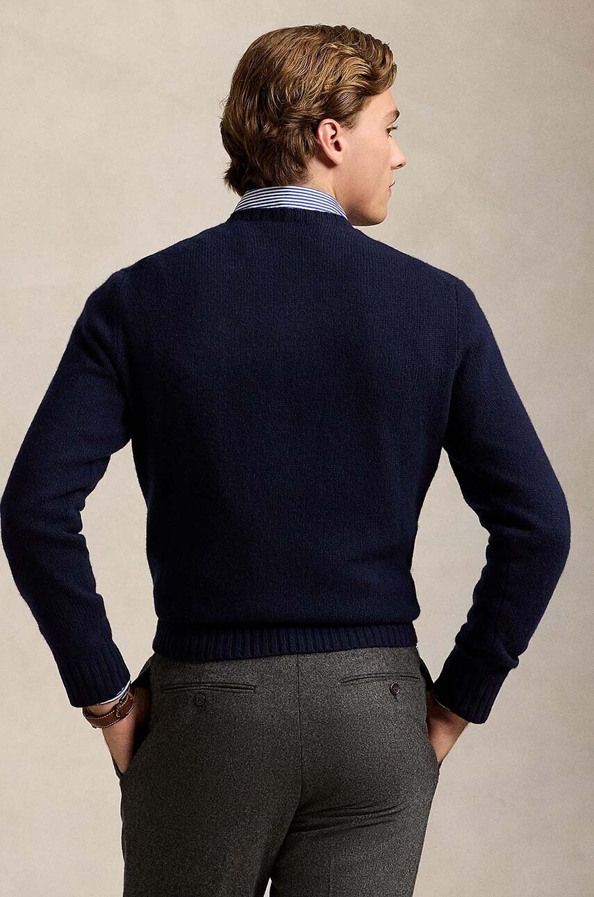 Вовняний светр Polo Ralph Lauren чоловічий колір синій  710946138