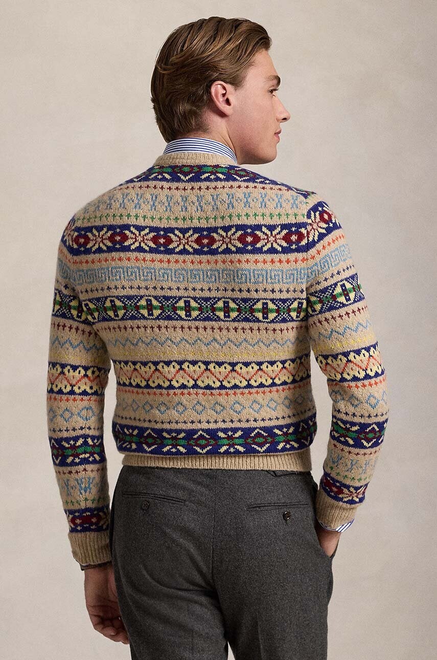 Вовняний светр Polo Ralph Lauren чоловічий колір бежевий  710949291