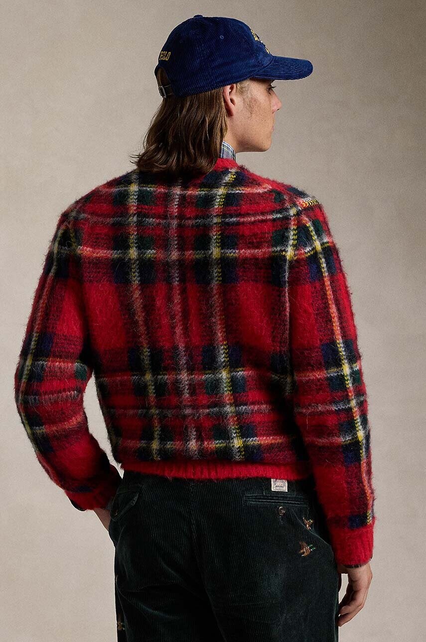 Вовняний светр Polo Ralph Lauren чоловічий колір червоний теплий 710949292