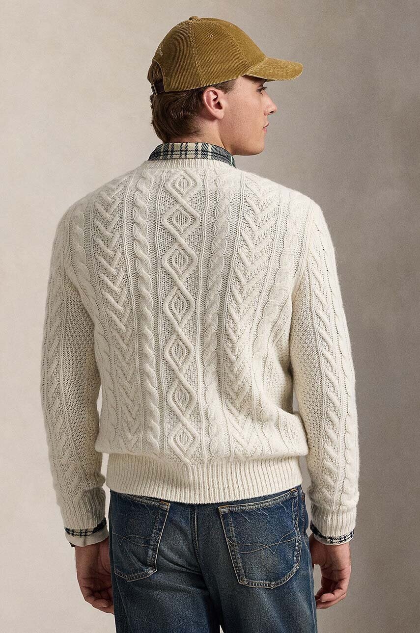Вовняний светр Polo Ralph Lauren чоловічий колір бежевий  710949800