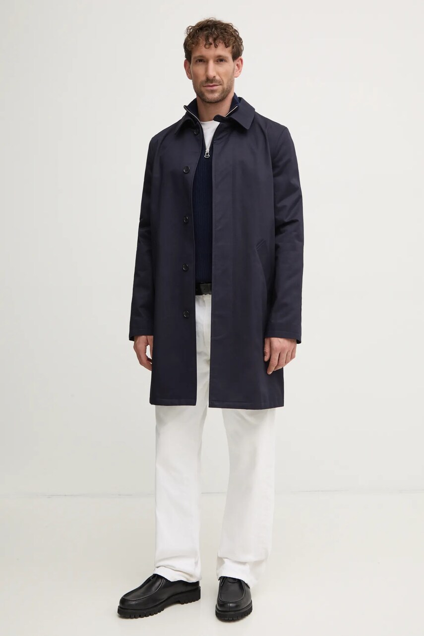 Вовняний светр A.P.C. pull alex чоловічий колір синій теплий гольф WVBAJ.H23057