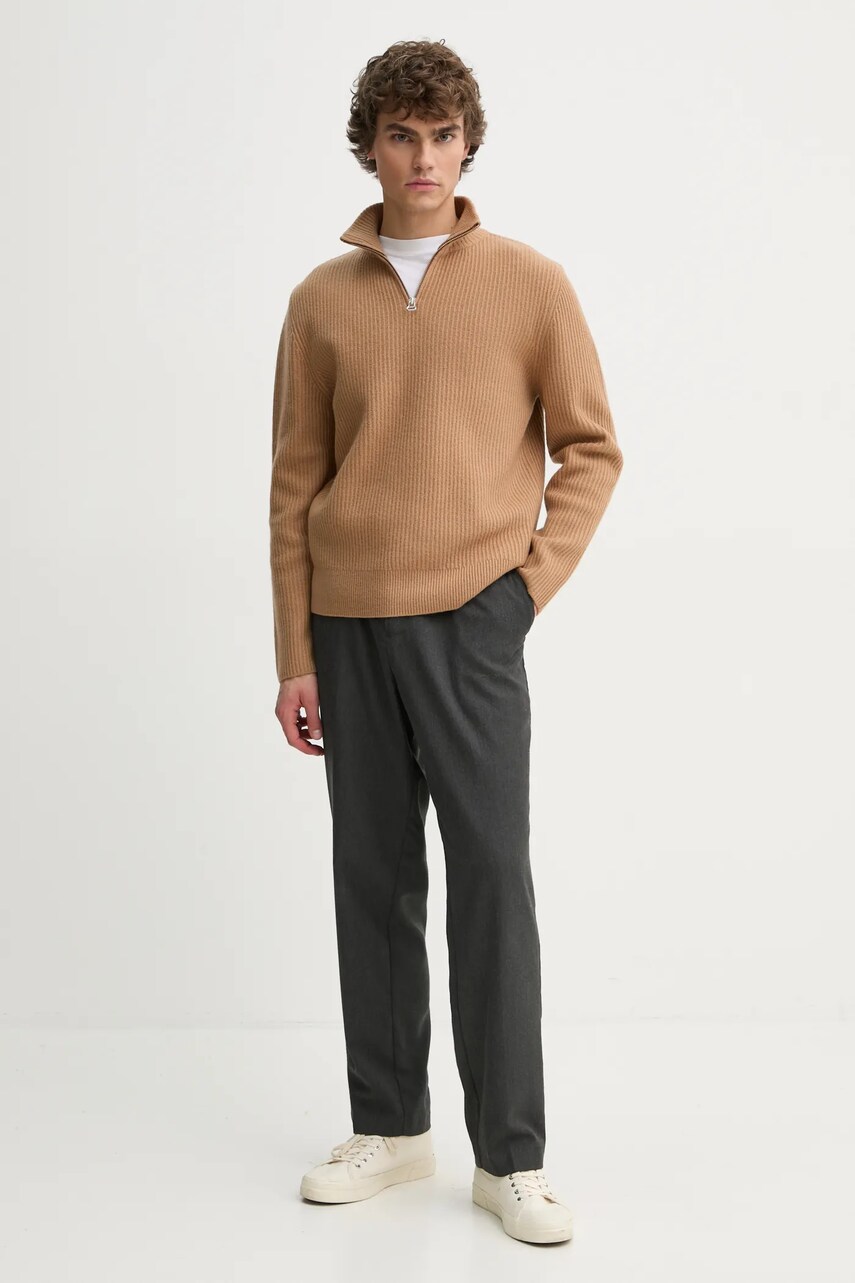 Вовняний светр A.P.C. pull alex чоловічий колір коричневий теплий гольф WVBAJ.H23057