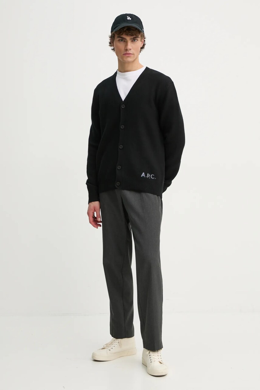 Вовняний кардиган A.P.C. kenny колір чорний WVBDK.H22305