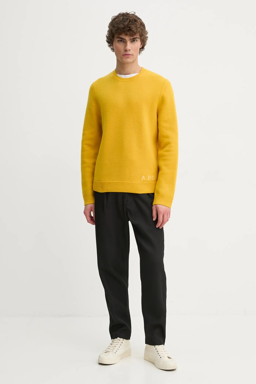 Вовняний светр A.P.C. pull edward чоловічий колір жовтий  WVBDK.H23059