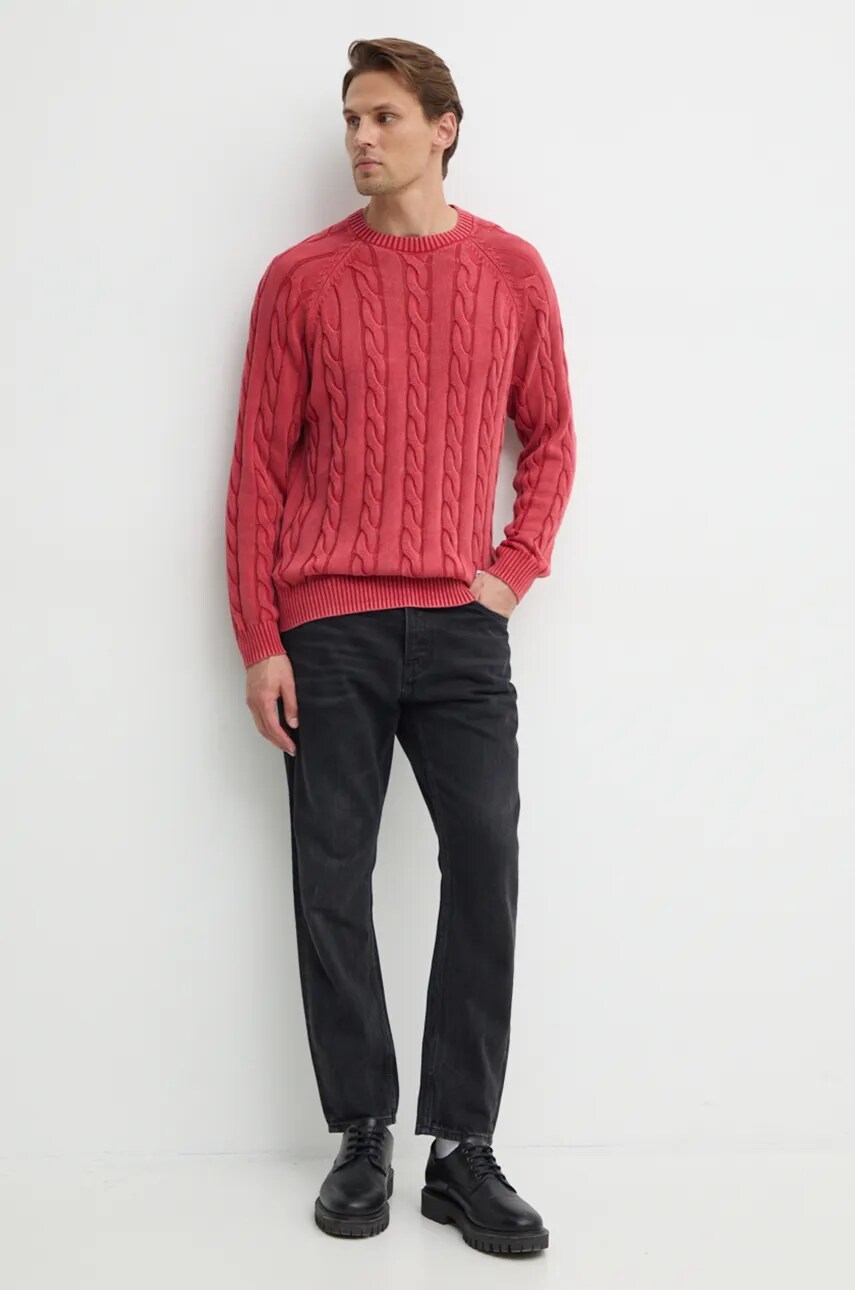 Бавовняний светр Pepe Jeans CAMDEM колір червоний легкий PM702455