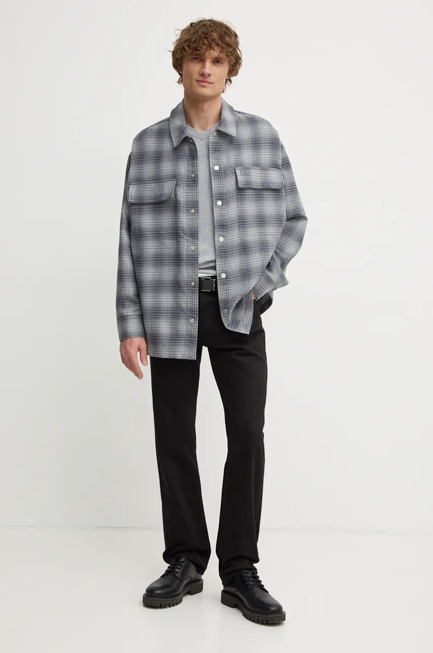 Светр з домішкою вовни Pepe Jeans NEW ANDRE V NECK чоловічий колір сірий легкий PM702468