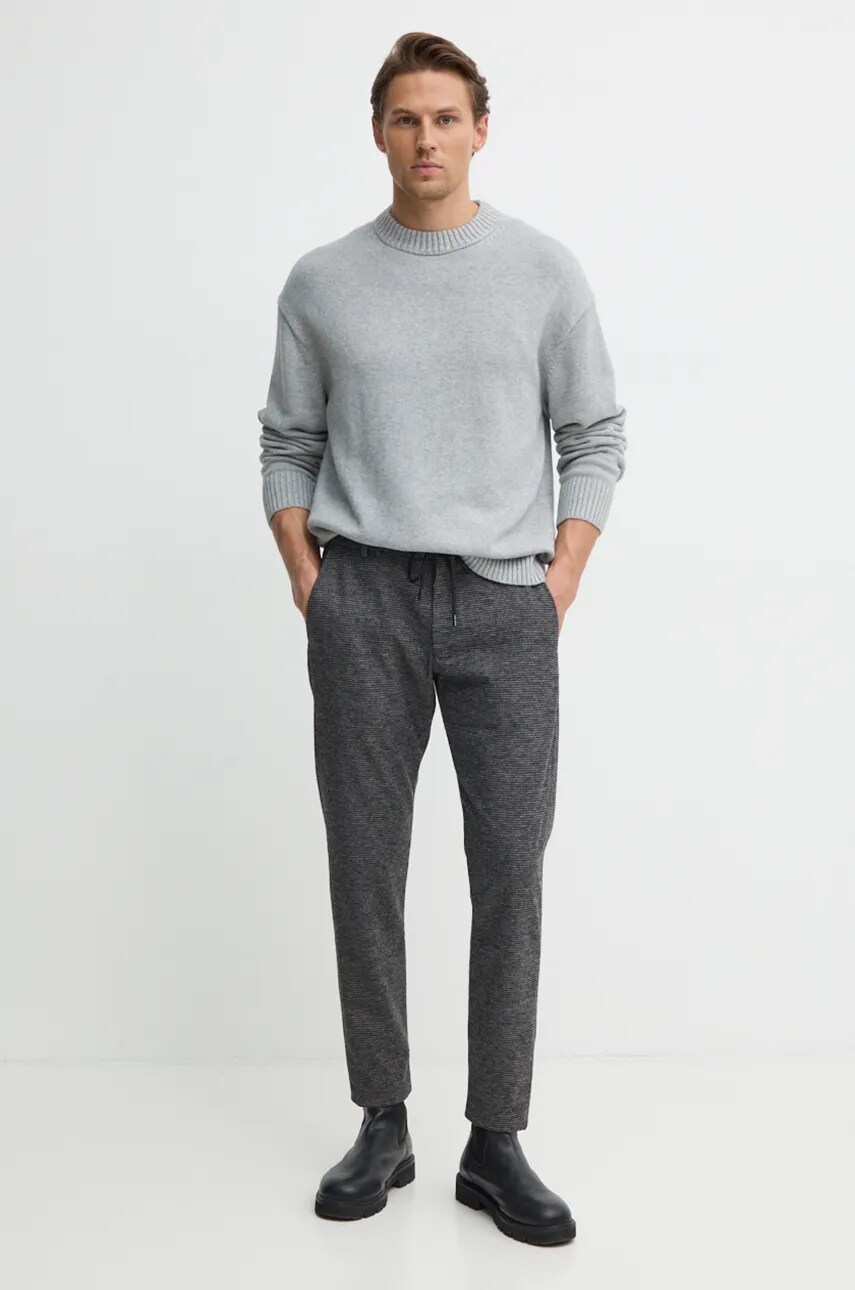 Светр з домішкою вовни Calvin Klein Jeans чоловічий колір сірий півгольф J30J326195
