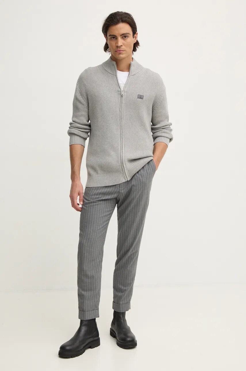 Бавовняний кардиган Calvin Klein Jeans колір сірий J30J326197