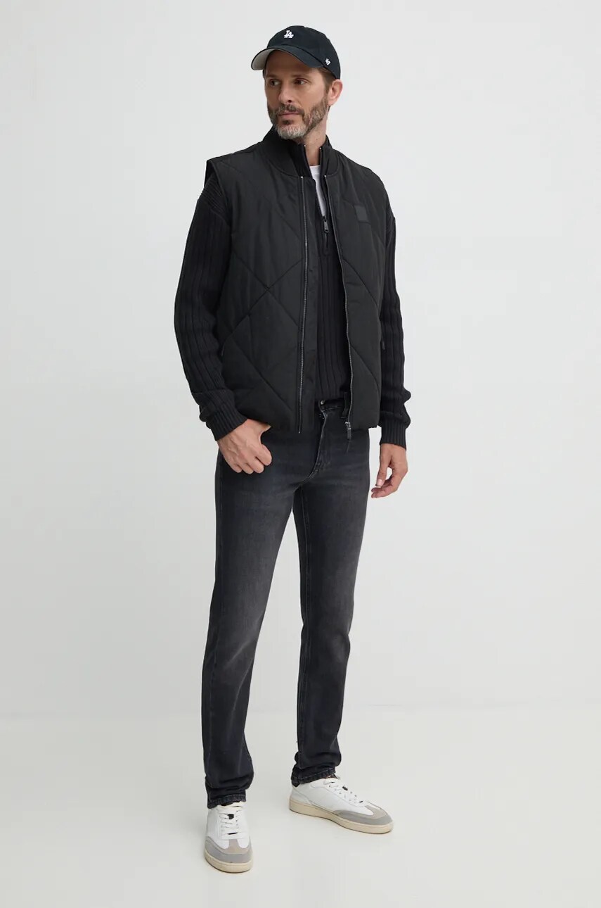 Светр Calvin Klein Jeans чоловічий колір чорний півгольф J30J326199