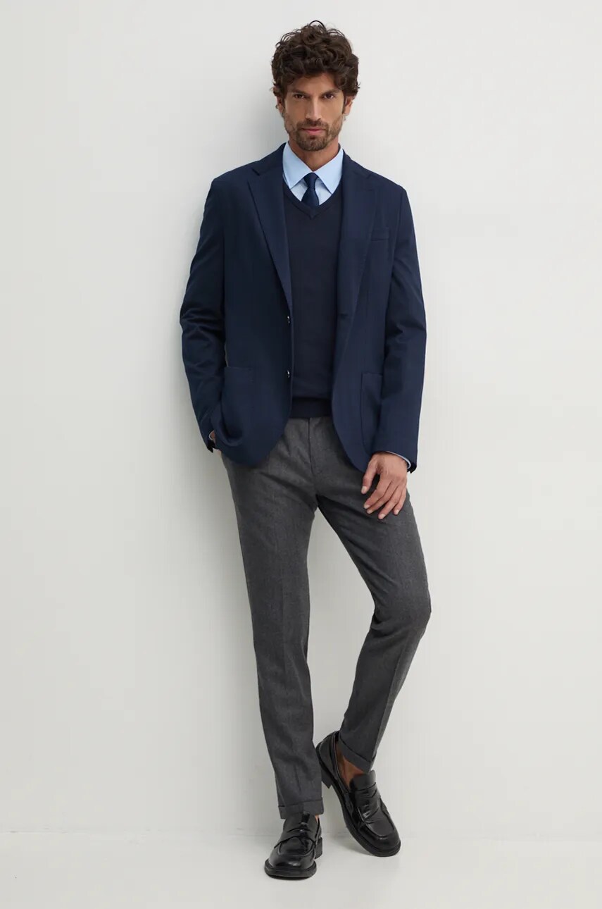 Бавовняний светр Tommy Hilfiger колір синій легкий MW0MW14745