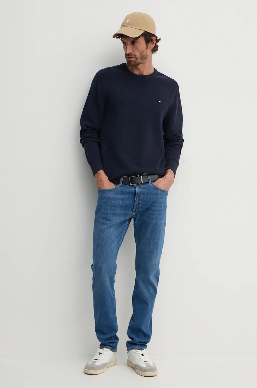 Бавовняний светр Tommy Hilfiger колір синій легкий MW0MW36347