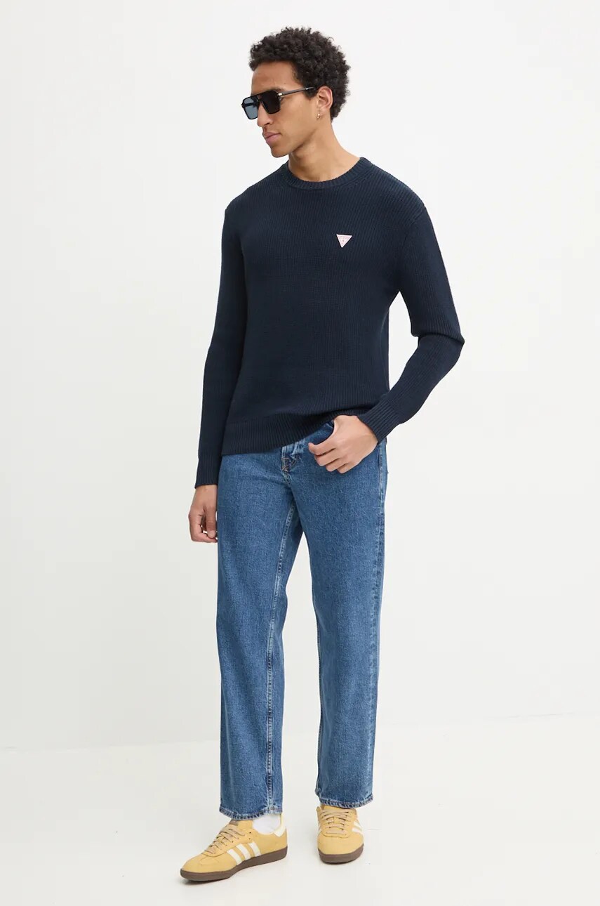 Бавовняний светр Guess Jeans колір синій  M4BR30 Z3HM1