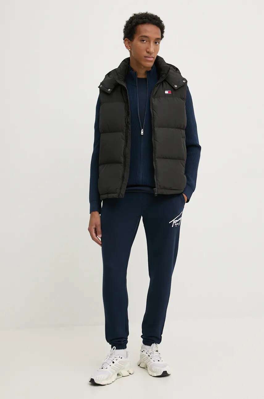 Светр з домішкою вовни Tommy Jeans чоловічий колір синій DM0DM19435