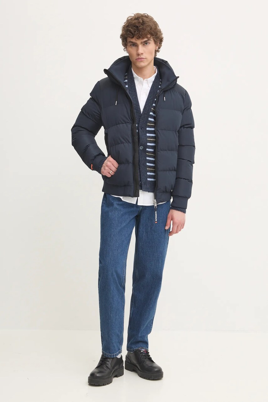 Кардиган з домішкою вовни Tommy Jeans колір синій DM0DM20606