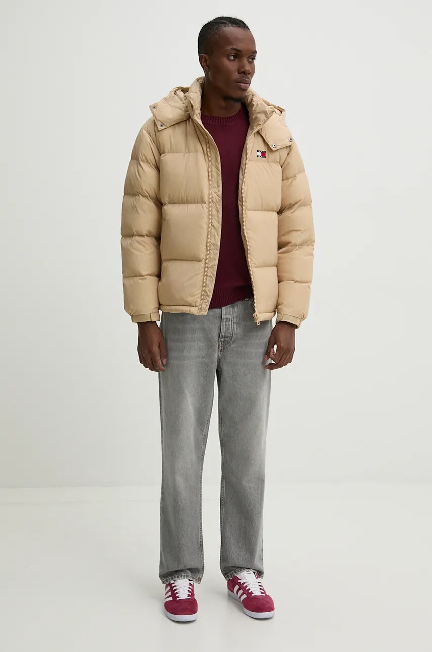Светр з домішкою вовни Tommy Jeans чоловічий колір бордовий  DM0DM20706