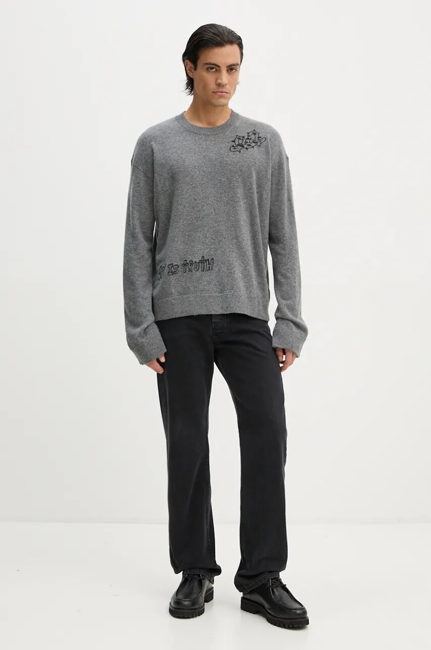Вовняний светр ZADIG&VOLTAIRE чоловічий колір сірий легкий KMSW00704