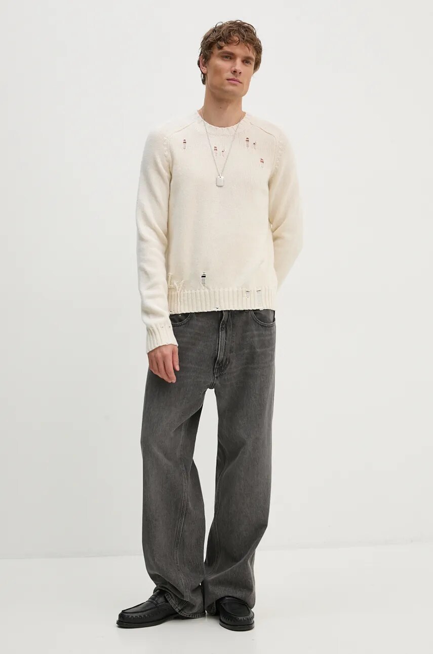 Вовняний светр ZADIG&VOLTAIRE чоловічий колір бежевий  KMSW00698