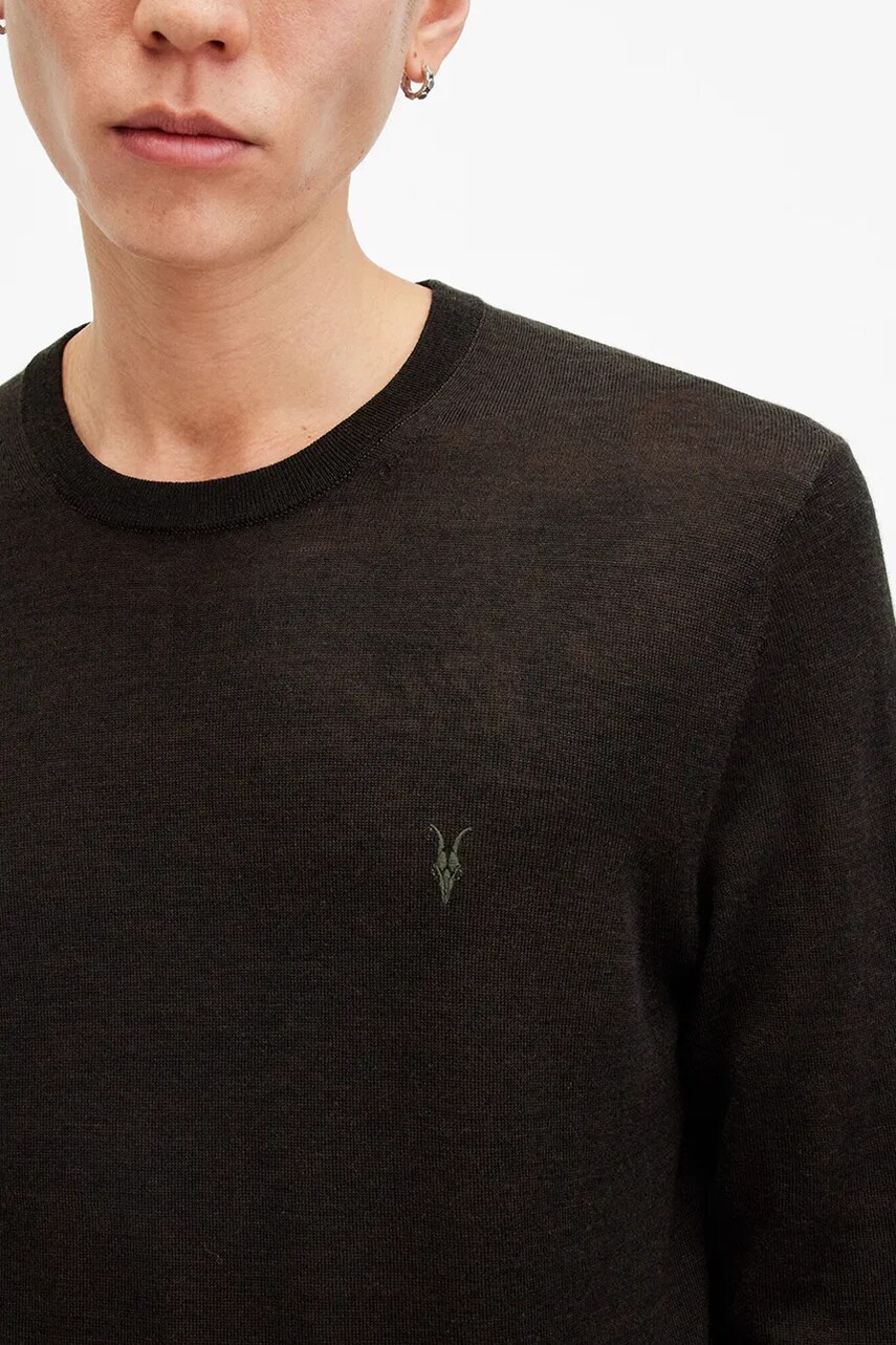 Вовняний светр AllSaints MODE чоловічий колір сірий  M002KZ