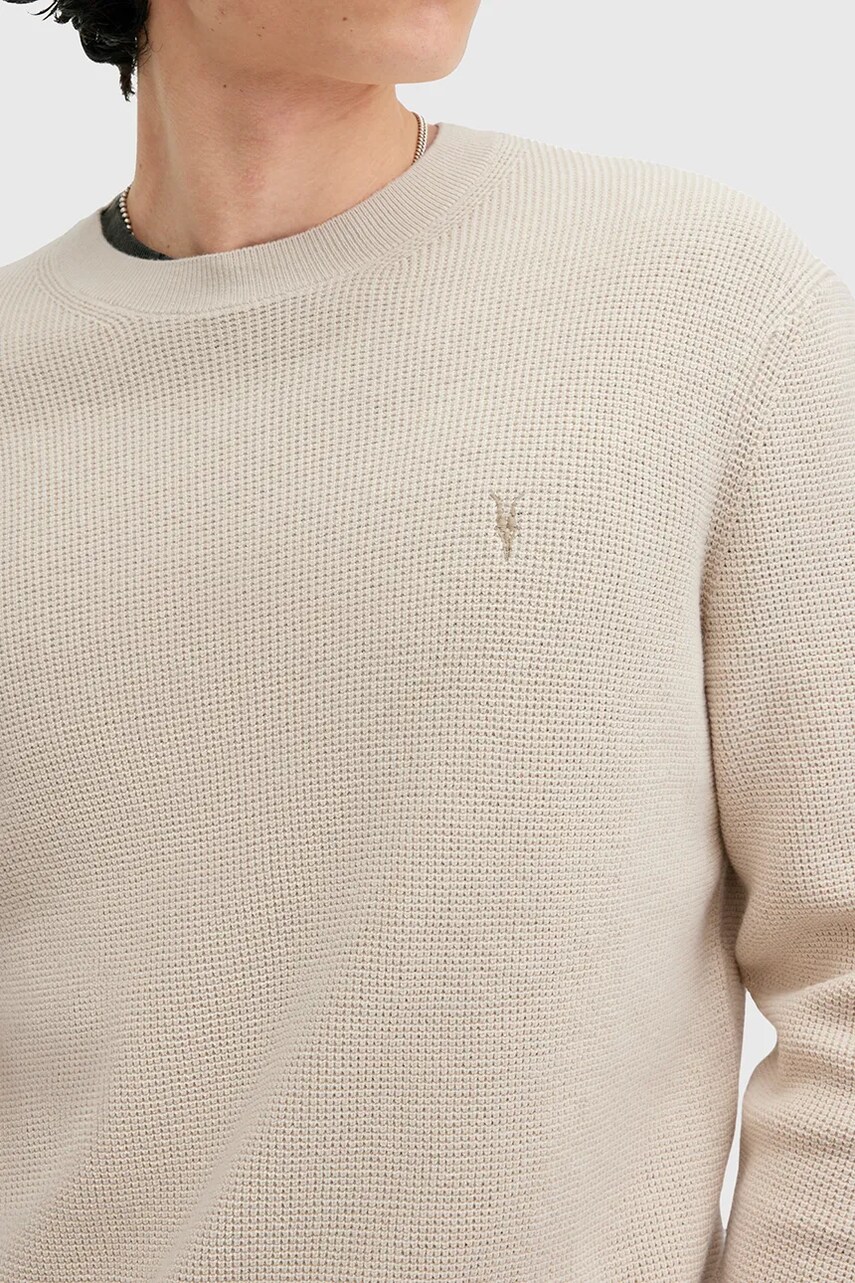 Светр з домішкою вовни AllSaints ASPEN CREW чоловічий колір сірий  M089KB