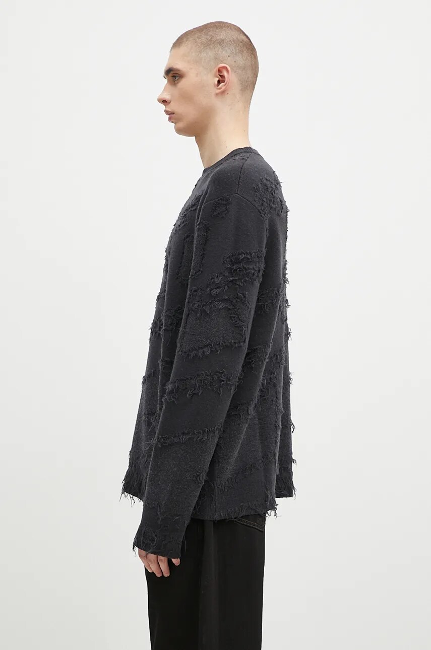 Вовняний светр A-COLD-WALL* Frontage Knit Crewneck чоловічий колір чорний  ACWMK169