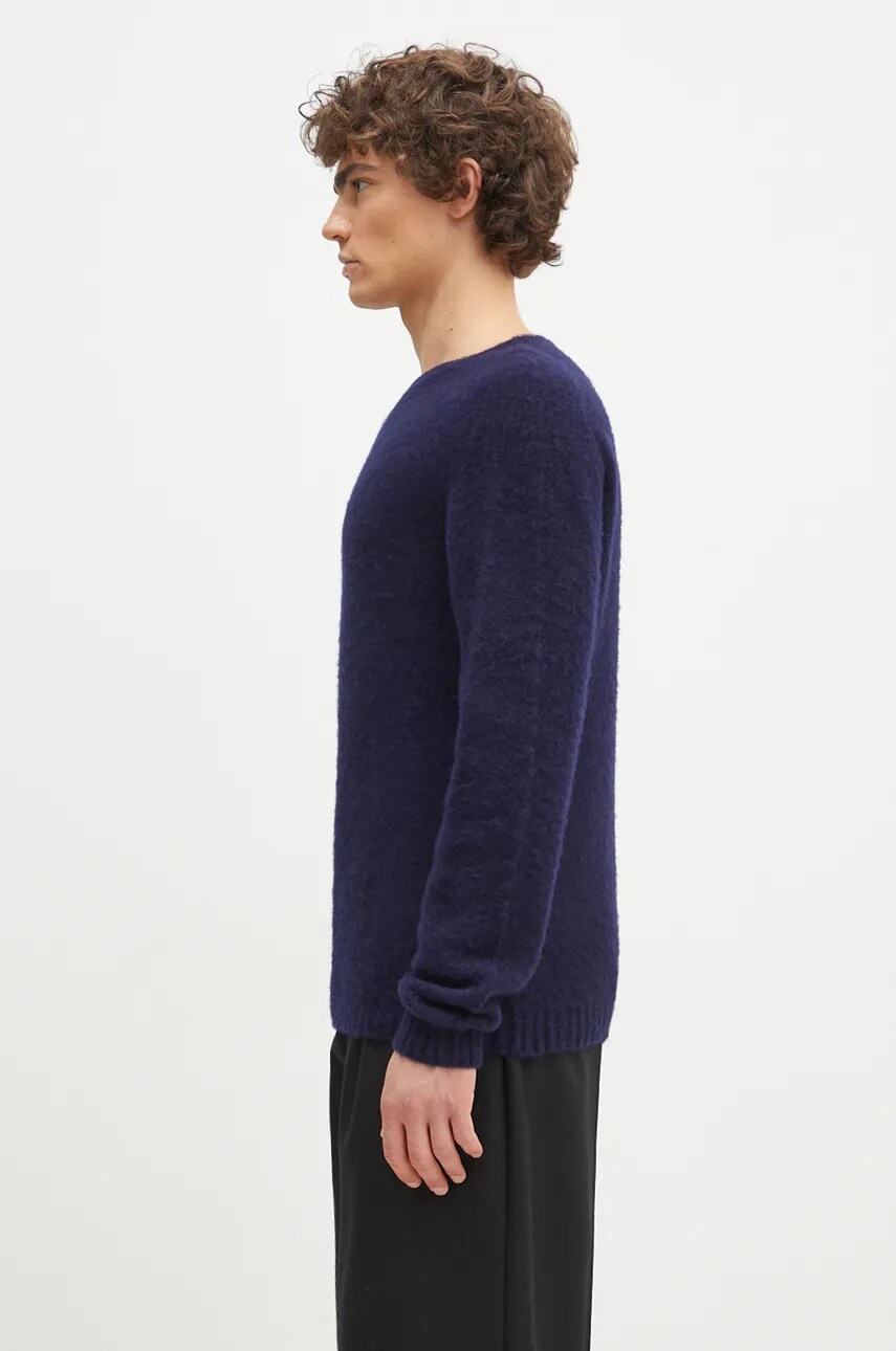 Вовняний светр Norse Projects Birnir Brushed Lambswool чоловічий колір синій теплий N45.0520.7004
