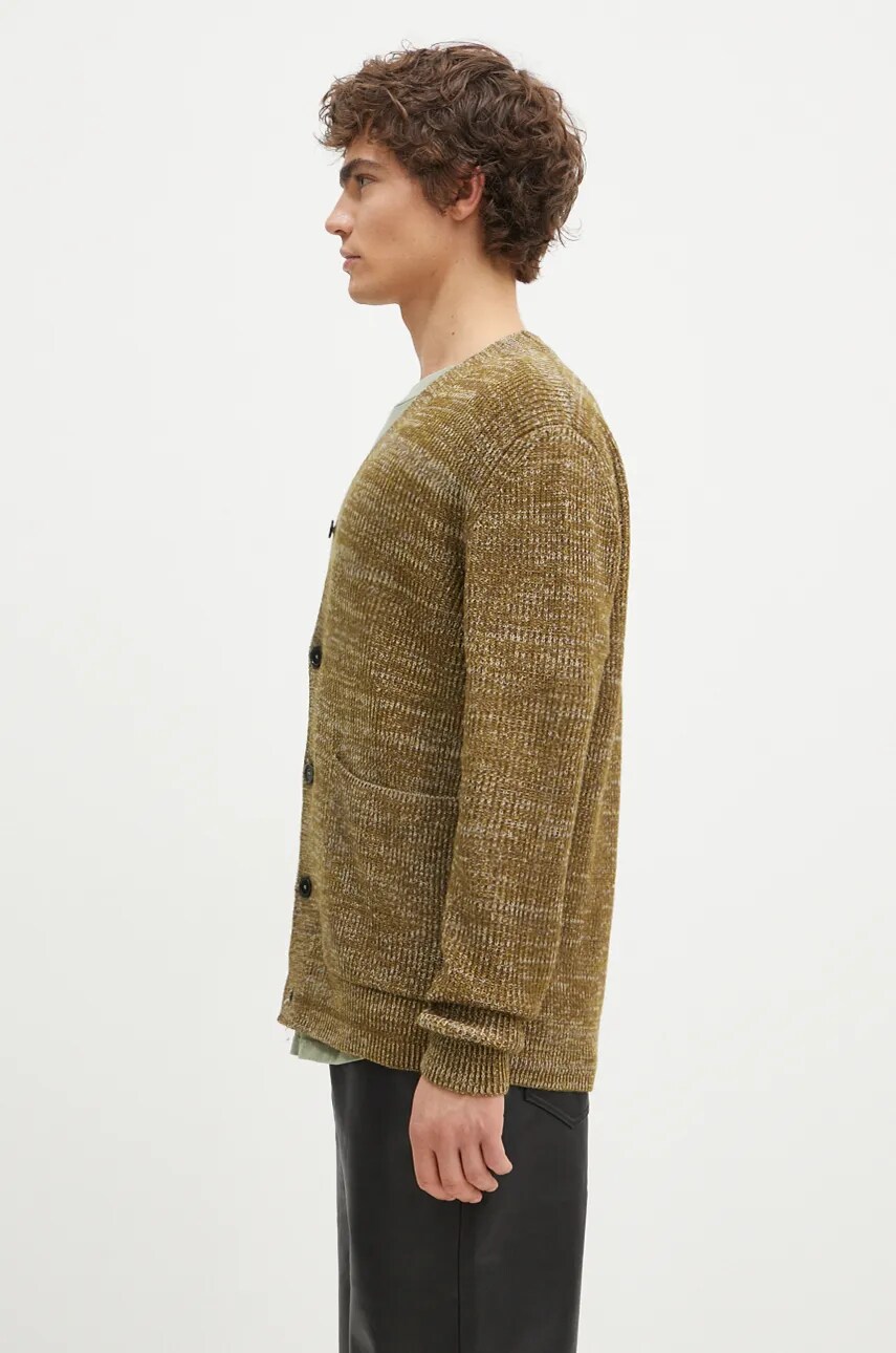 Вовняний кардиган Norse Projects Loki Wool Cotton Rib Cardigan колір зелений N45.0618.8096