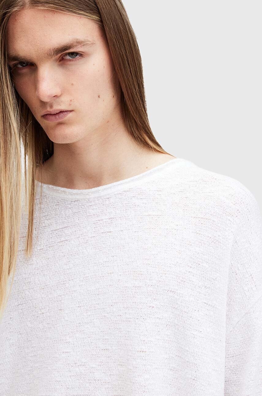 Бавовняний светр AllSaints SEARS LS CREW колір білий  M003JB