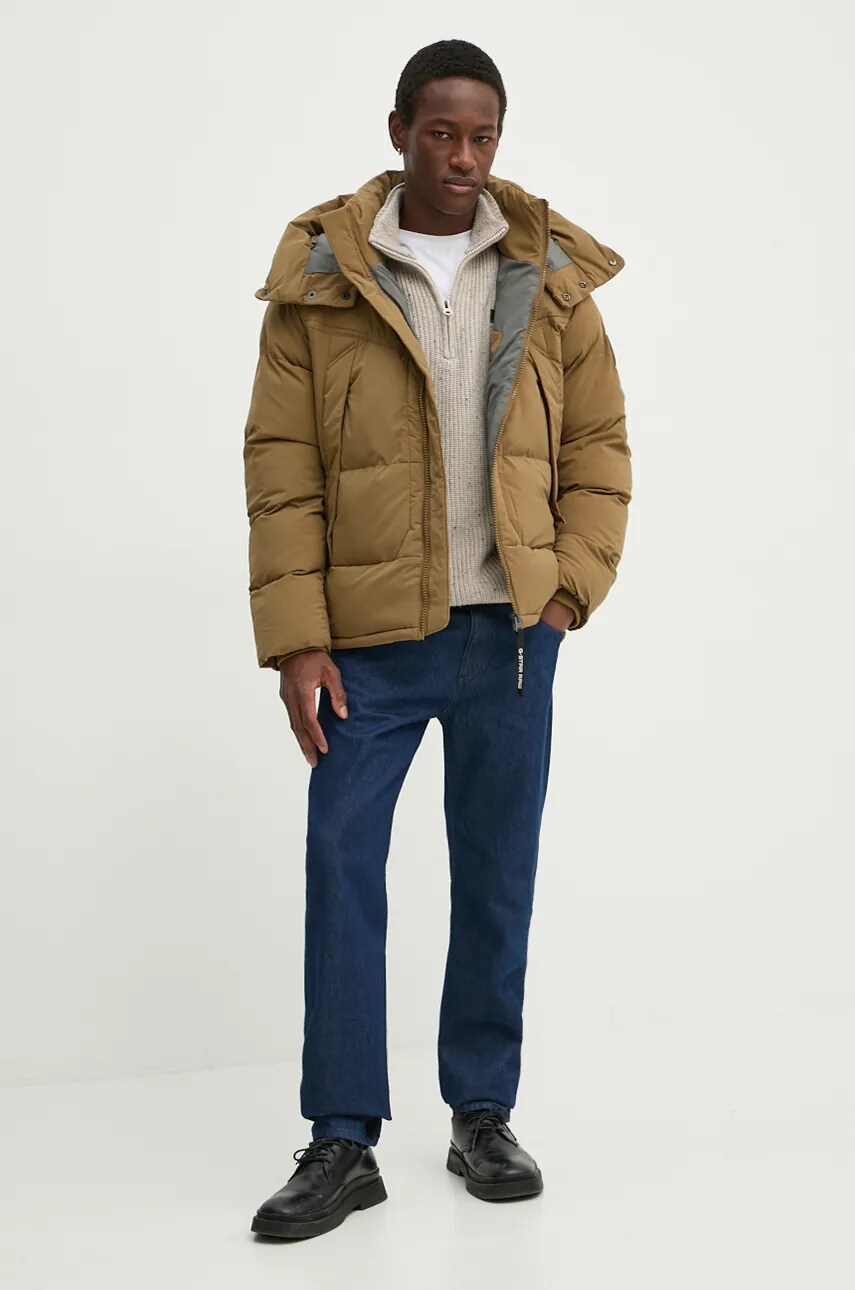 Светр з домішкою вовни G-Star Raw чоловічий колір бежевий гольф D25123-D754